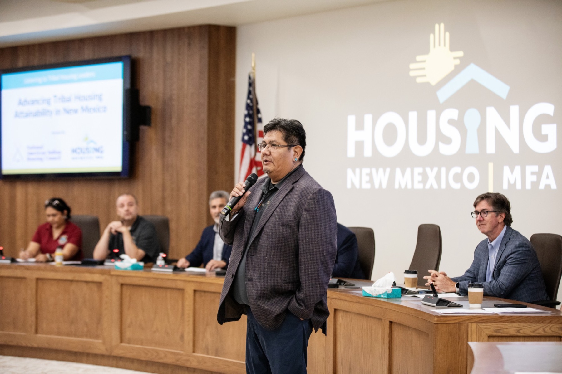 A Tribal leader speaks at the New Mexico roundtable, hosted with Housing New Mexico
