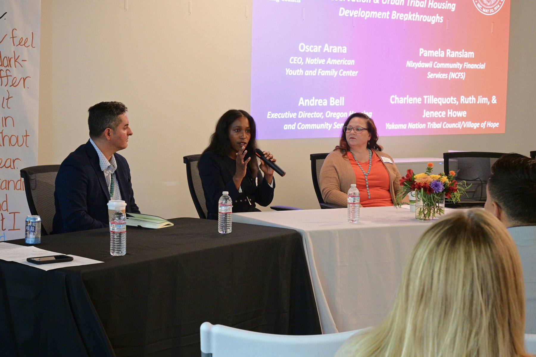 A moderated panel of Tribal housing and community development leaders in discussion at a NAIHC roundtable